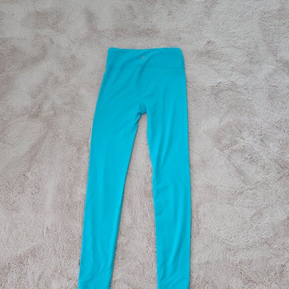 Girls Leggings Bundle S: M (8-10) Black, Aqua & Pale Blue Wide-Leg Active Pants - Picture 7 of 10